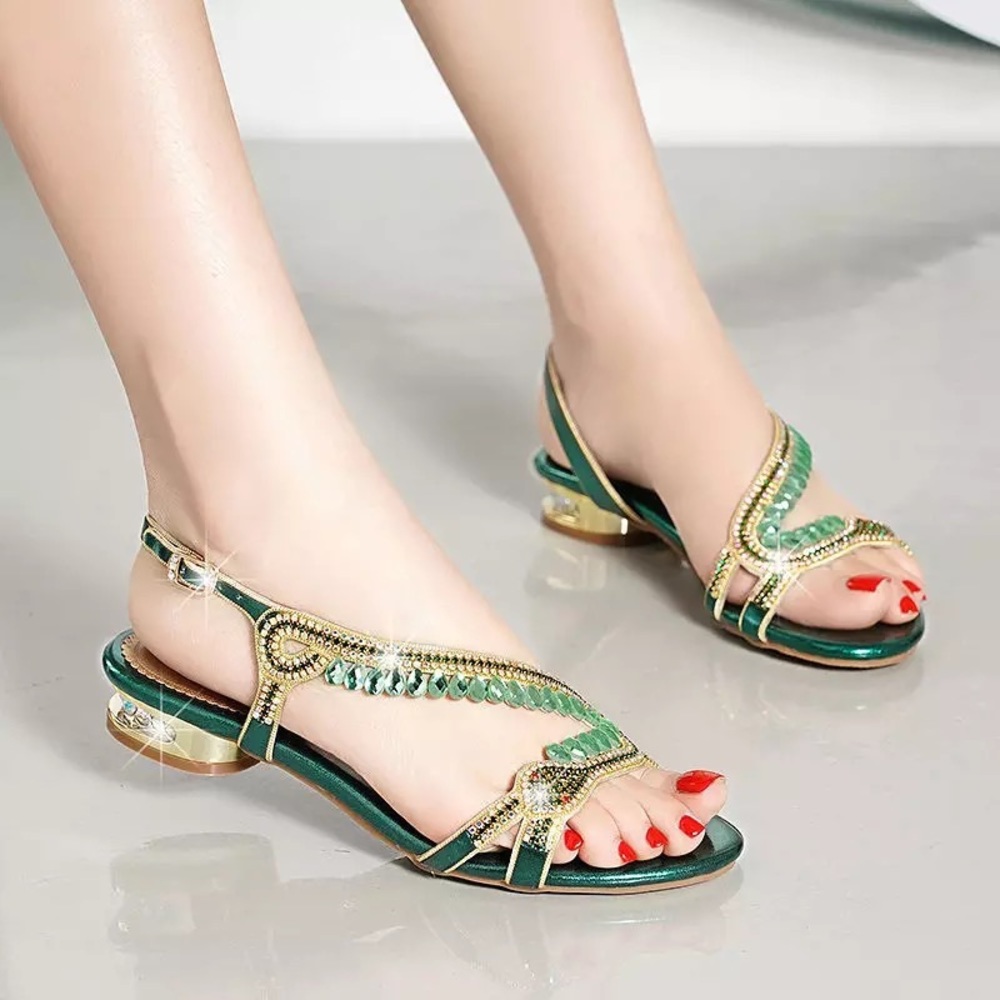 Sandals fashion new diamond button sandals women's summer